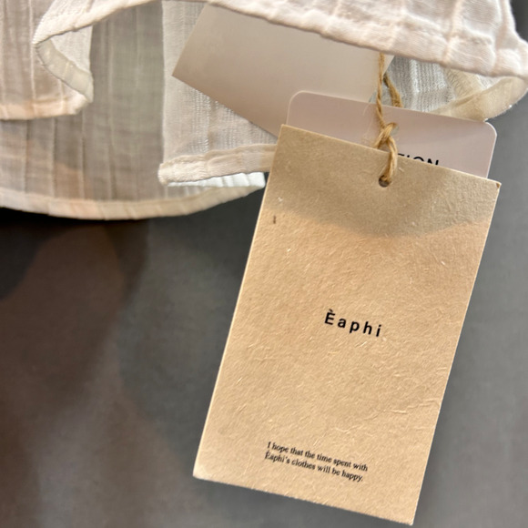 EAPHI NWT Romantic Minimalist Oversized Textured Gauzy Ethereal Balloon Sleeve - Picture 10 of 14